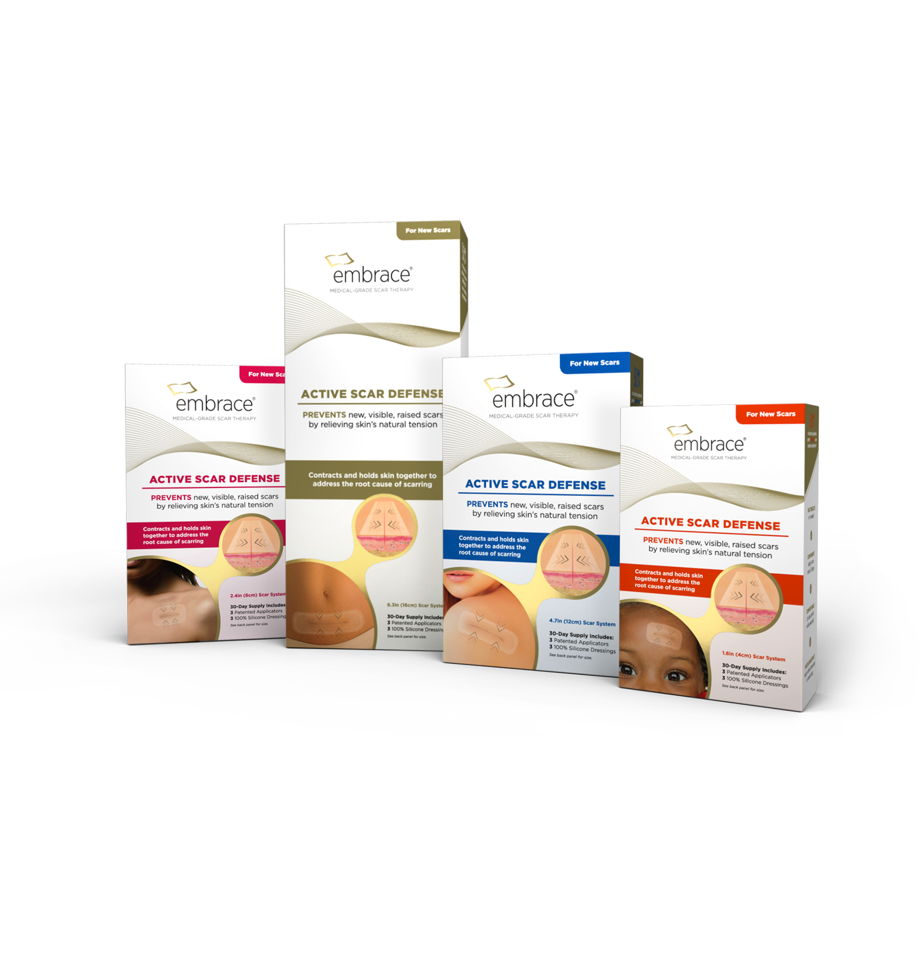  Embrace Active Scar Defense for New Tummy Tuck Scars,  FDA-Cleared Extra-Large Silicone Scar Sheets, 30 Day Supply : Health &  Household